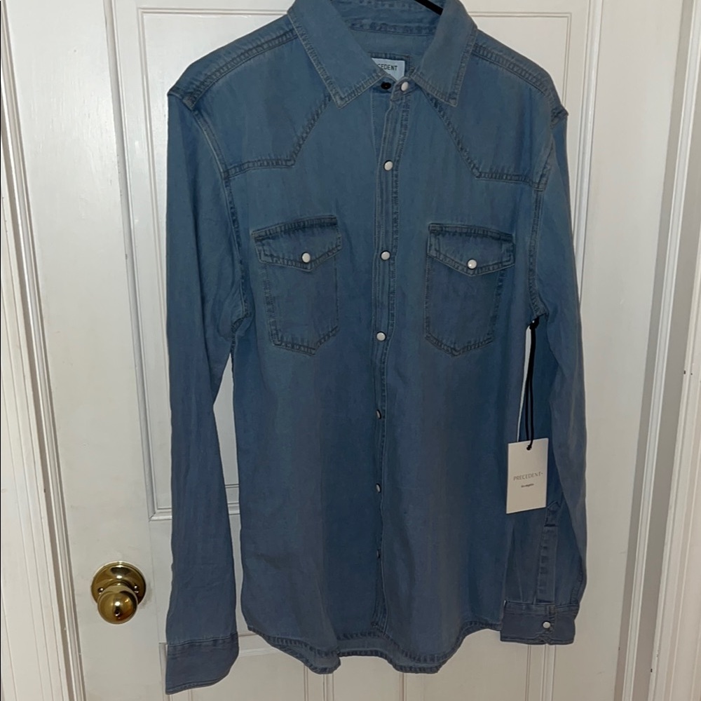 Blue Denim Button-Up Shirt